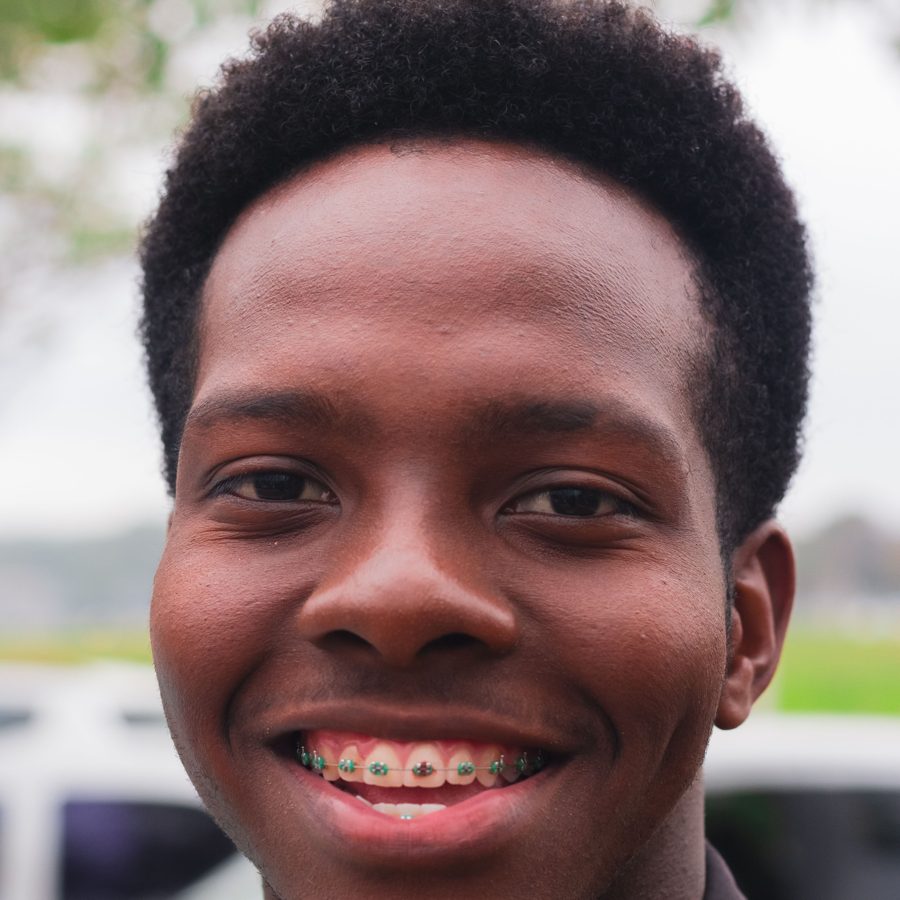 Smiling teen with braces